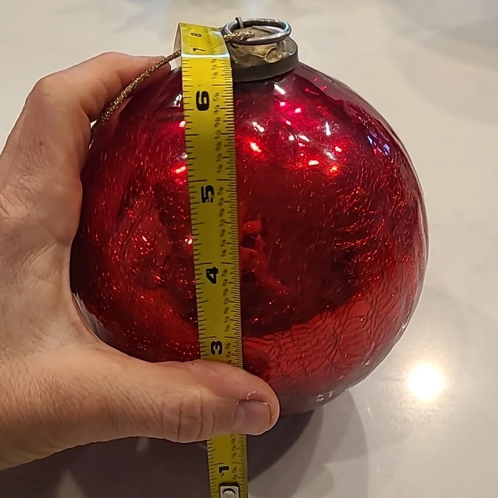 Large Red Glass Holiday Sphere Ornament